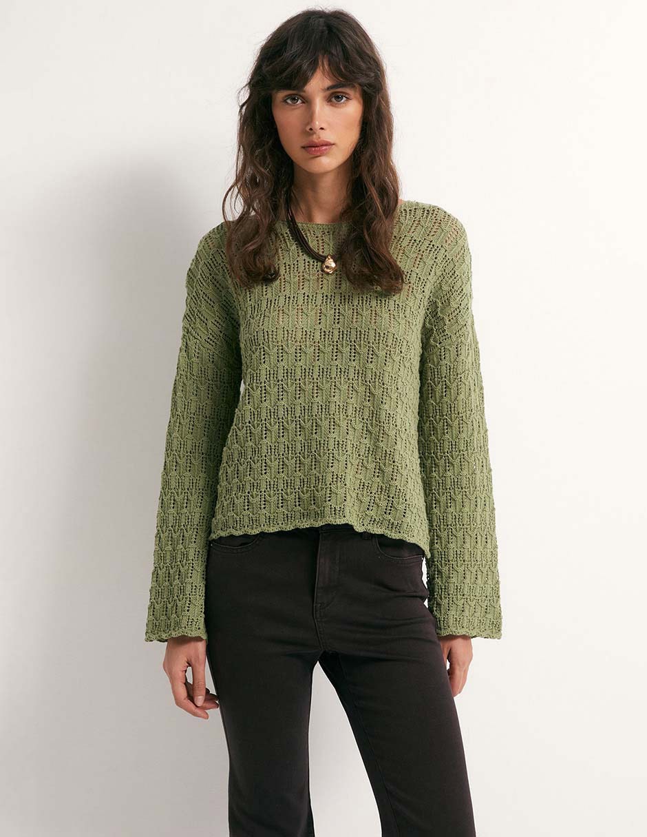 Suéter cuello redondo para mujer 1