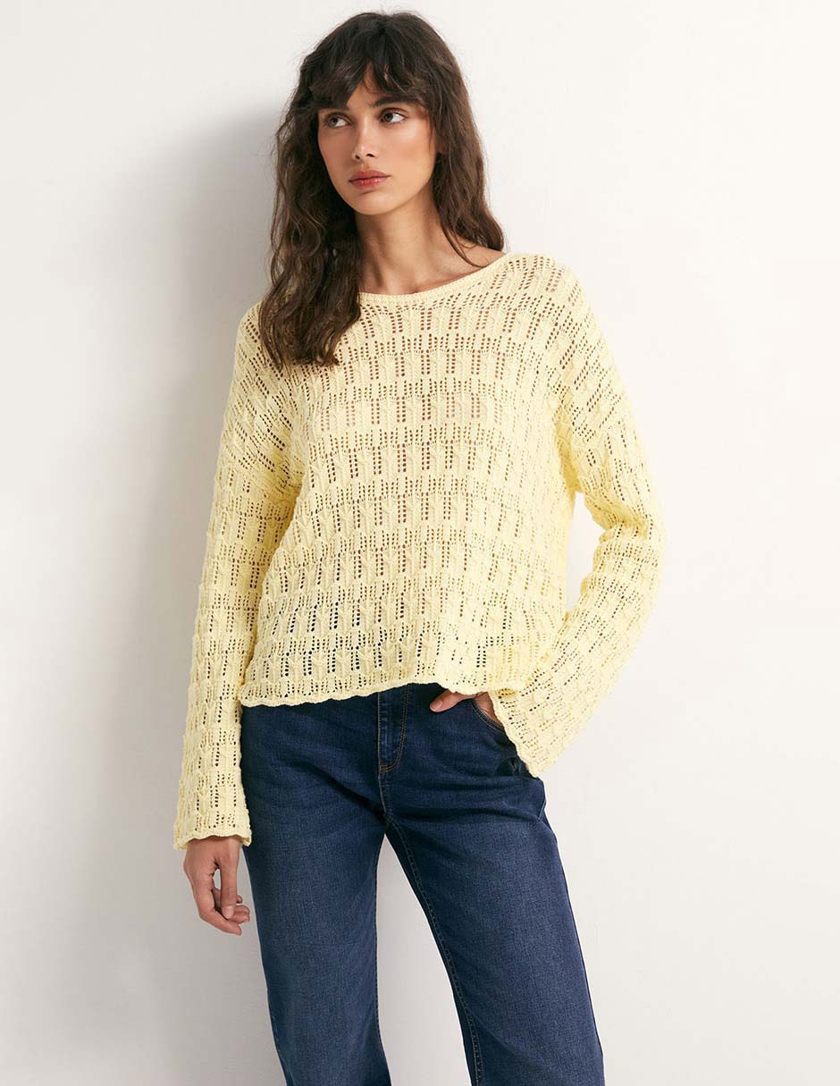 Suéter cuello redondo para mujer