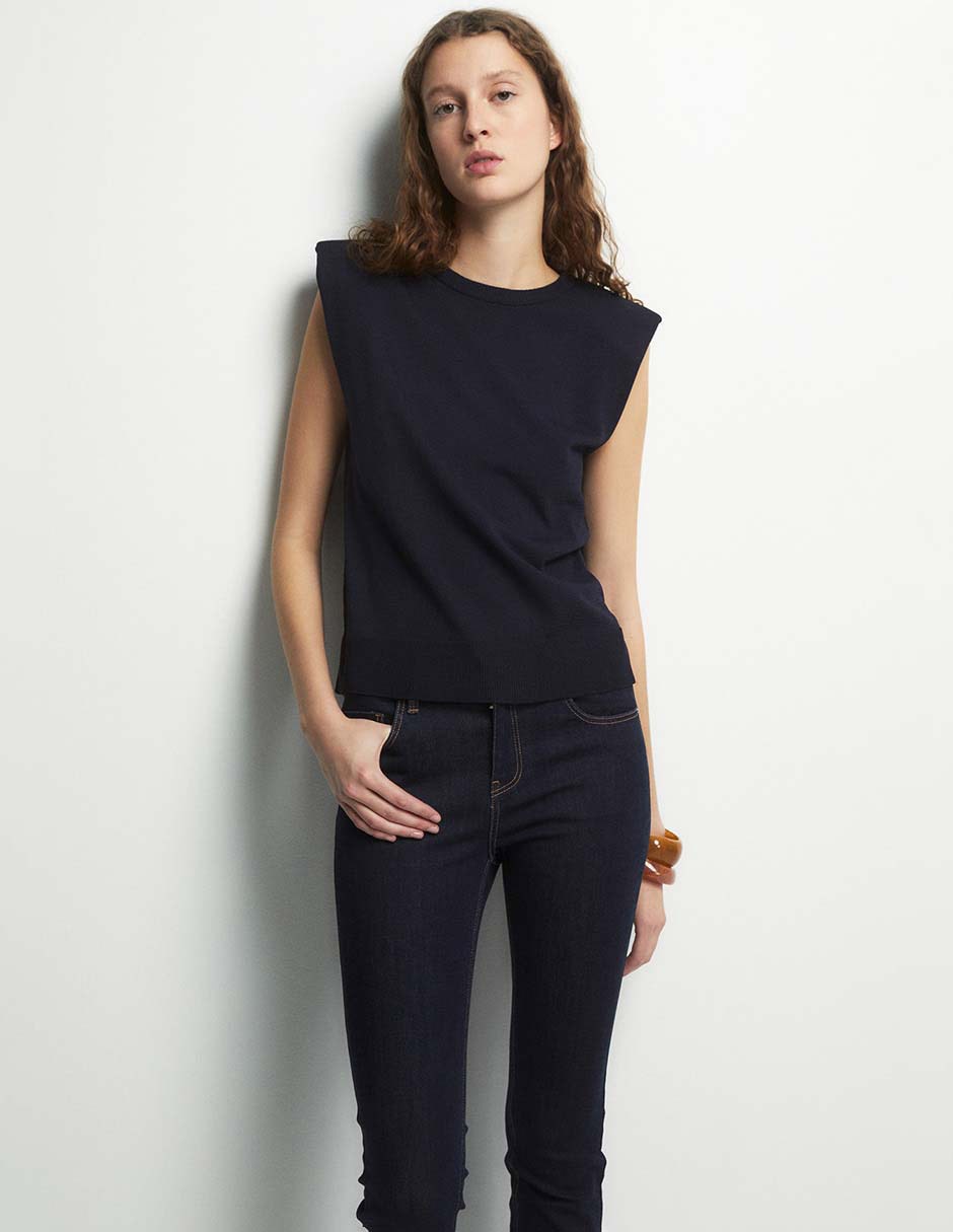 Blusa sfera sin manga para mujer