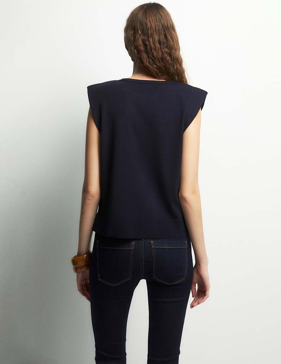 Blusa sfera sin manga para mujer