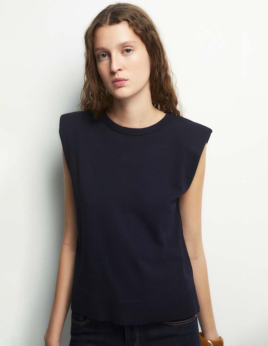 Blusa sfera sin manga para mujer