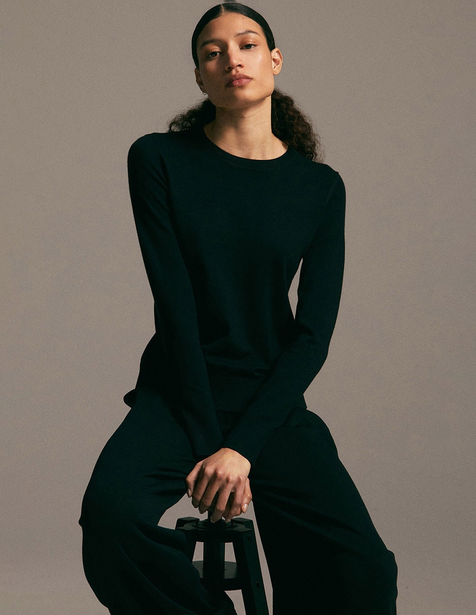 Suéter cuello redondo para mujer 2