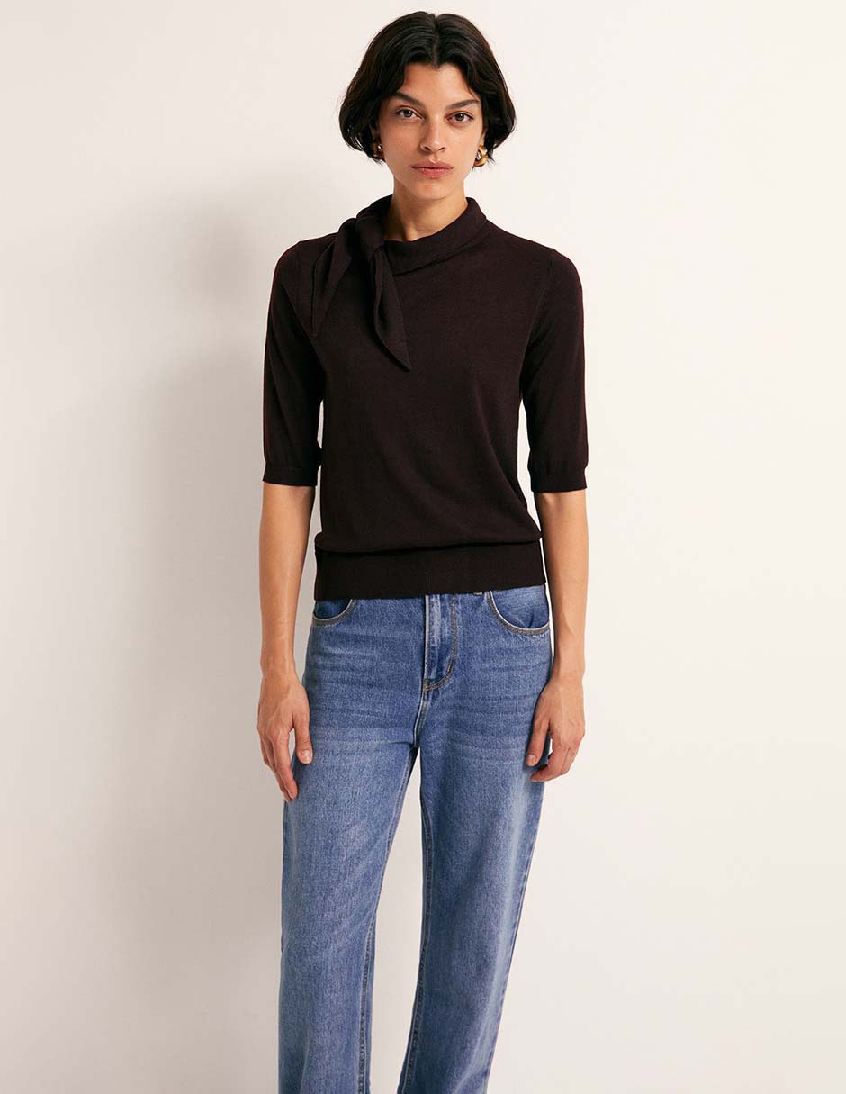 Suéter cuello redondo para mujer 4